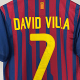 Shop 2011/12 BARCELONA DAVID VILLA #7 HOME SHIRT (S) NIKE, classic football shirts, vintage football shirts & retro soccer jerseys at Cult Kits
