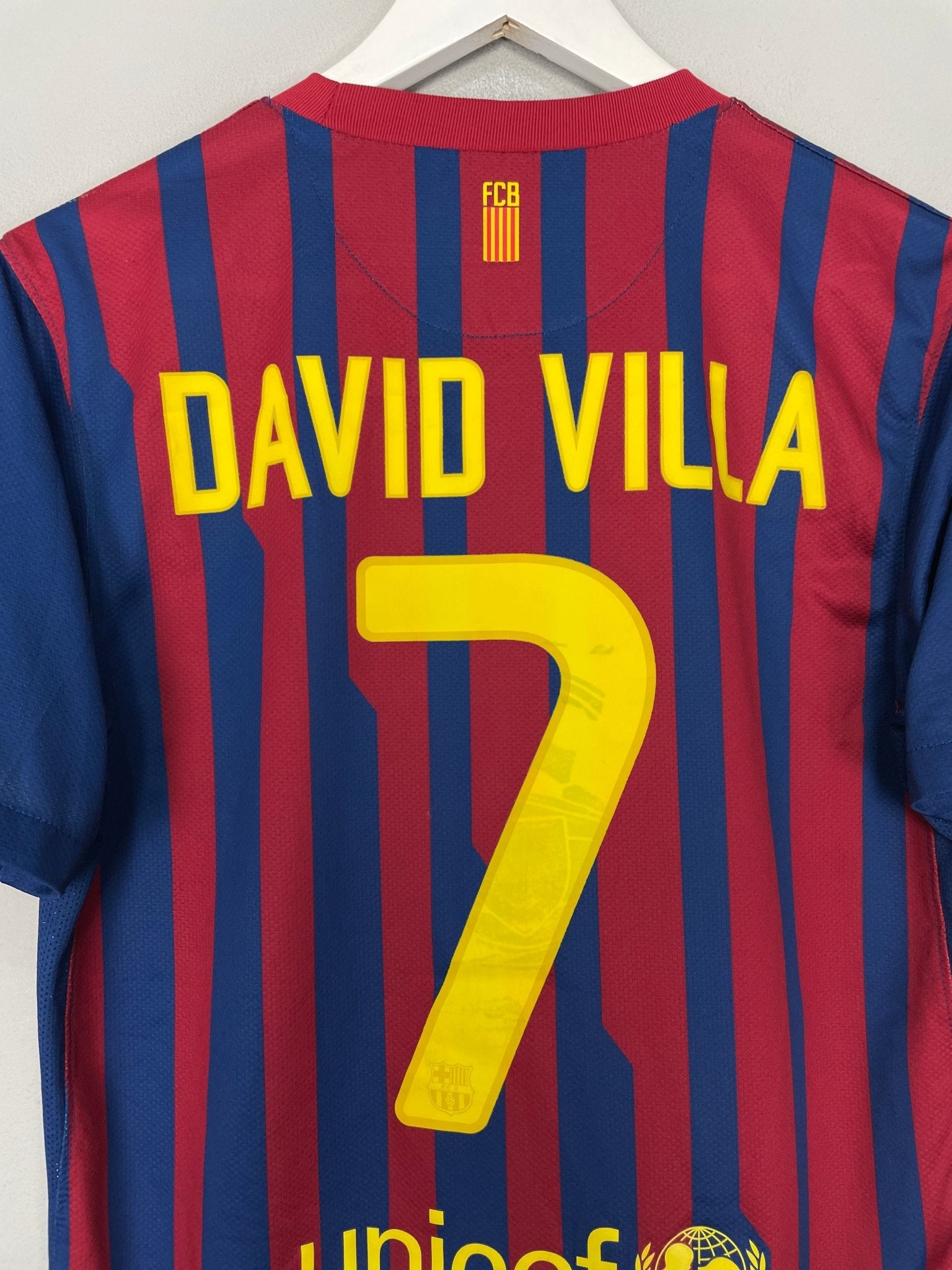 Shop 2011/12 BARCELONA DAVID VILLA #7 HOME SHIRT (S) NIKE, classic football shirts, vintage football shirts & retro soccer jerseys at Cult Kits
