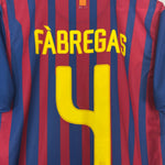 Shop 2011/12 BARCELONA FABREGAS #4 HOME SHIRT (M) NIKE, classic football shirts, vintage football shirts & retro soccer jerseys at Cult Kits