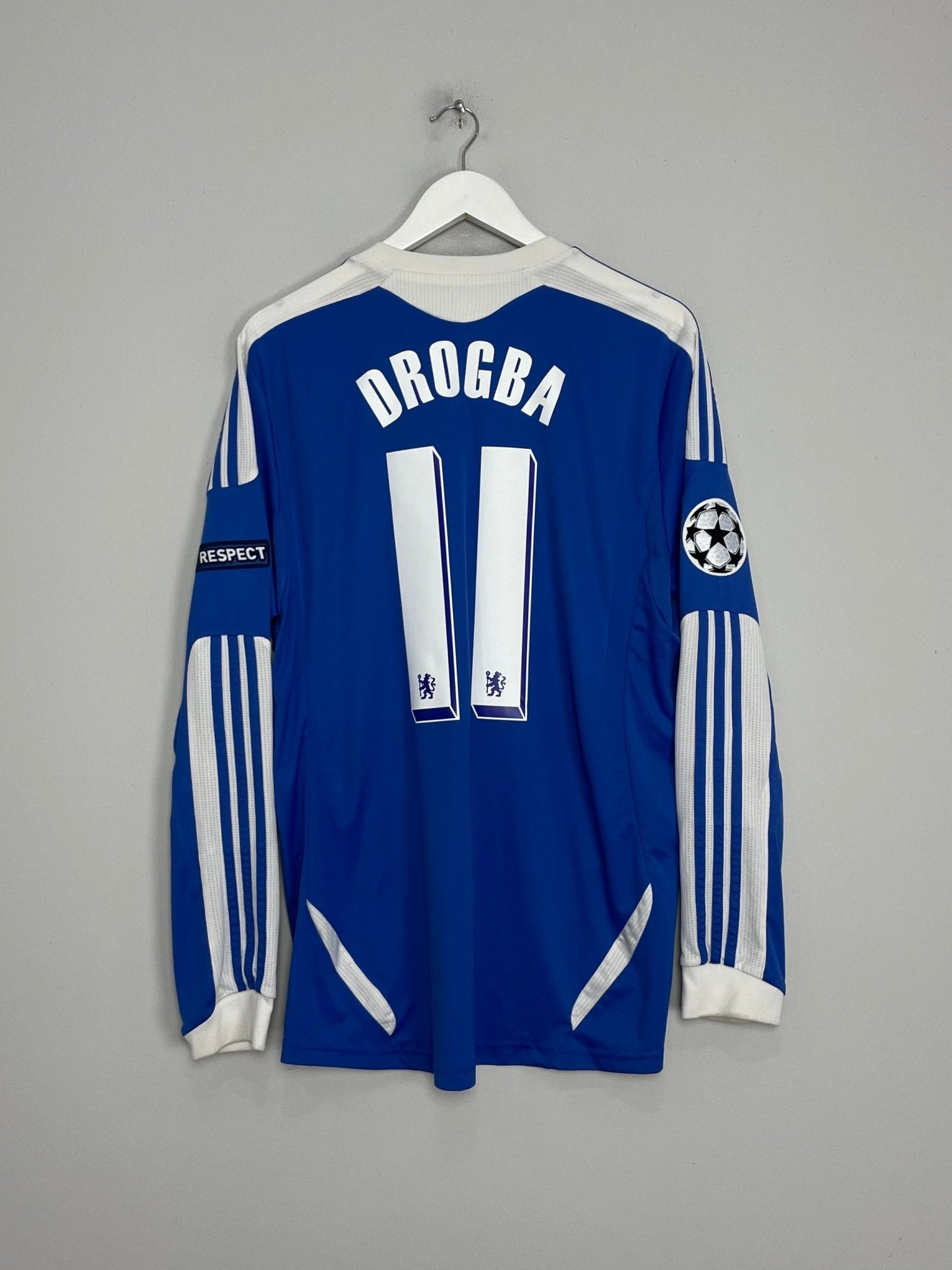 Shop 2011/12 CHELSEA DROGBA #11 C/L L/S HOME SHIRT (L) ADIDAS, classic football shirts, vintage football shirts & retro soccer jerseys at Cult Kits