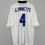 Shop 2011/12 INTER MILAN J.ZANETTI #4 AWAY SHIRT (XL) NIKE, classic football shirts, vintage football shirts & retro soccer jerseys at Cult Kits