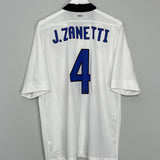 Shop 2011/12 INTER MILAN J.ZANETTI #4 AWAY SHIRT (XL) NIKE, classic football shirts, vintage football shirts & retro soccer jerseys at Cult Kits