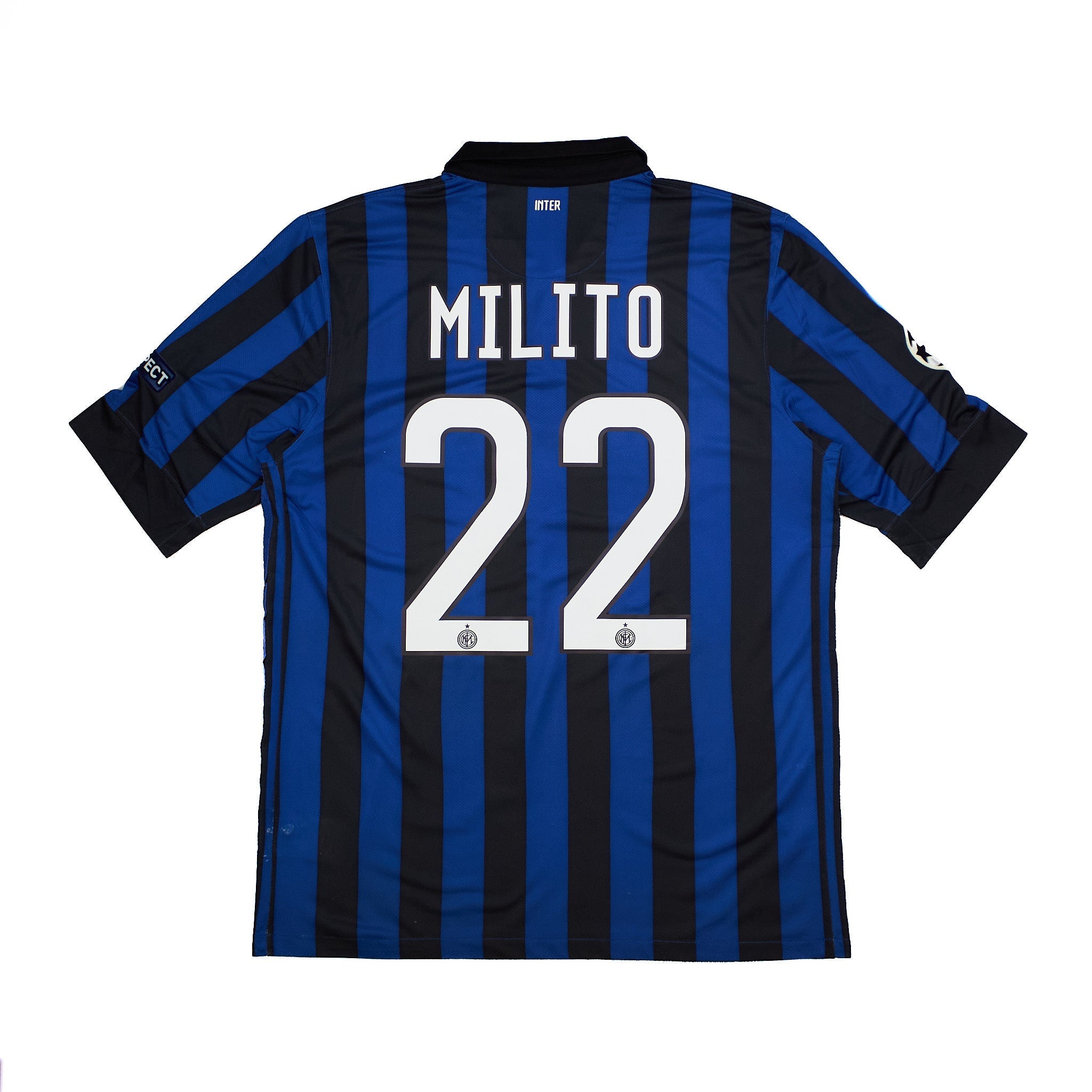Buy 2011/12 Inter Milan Milito 22 C/L Home Shirt (L) Nike ~ Free worldwide shipping ~ Authentic Vintage Football Shirts from Cult Kits