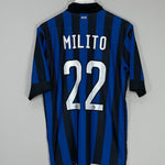 Shop 2011/12 INTER MILAN MILITO #22 HOME SHIRT (M) NIKE, classic football shirts, vintage football shirts & retro soccer jerseys at Cult Kits