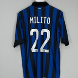 Shop 2011/12 INTER MILAN MILITO #22 HOME SHIRT (M) NIKE, classic football shirts, vintage football shirts & retro soccer jerseys at Cult Kits