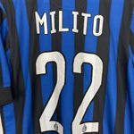 Shop 2011/12 INTER MILAN MILITO #22 HOME SHIRT (M) NIKE, classic football shirts, vintage football shirts & retro soccer jerseys at Cult Kits