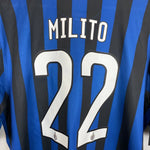 Shop 2011/12 INTER MILAN MILITO #22 HOME SHIRT (XL) NIKE, classic football shirts, vintage football shirts & retro soccer jerseys at Cult Kits