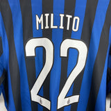 Shop 2011/12 INTER MILAN MILITO #22 HOME SHIRT (XL) NIKE, classic football shirts, vintage football shirts & retro soccer jerseys at Cult Kits