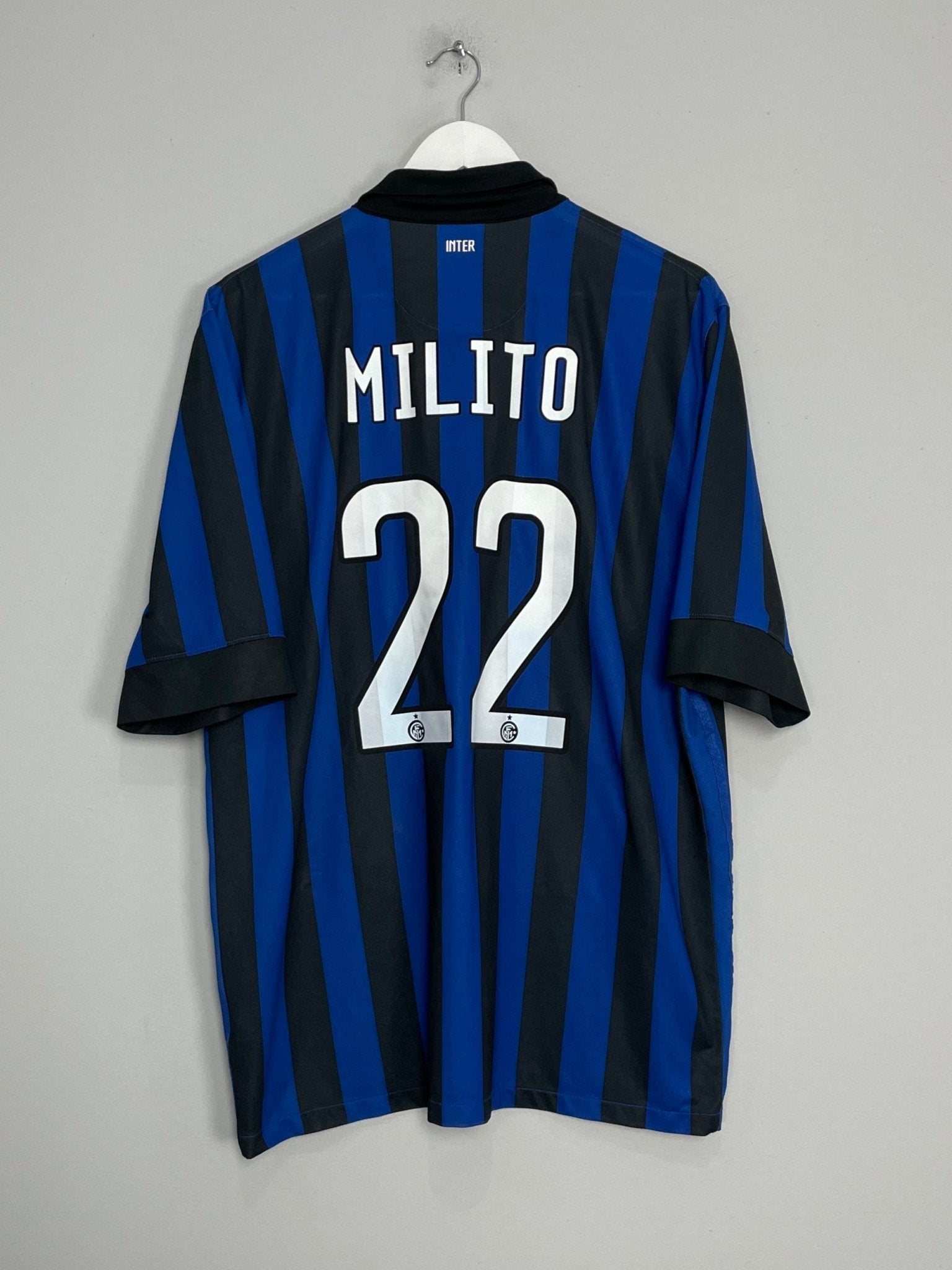 Shop 2011/12 INTER MILAN MILITO #22 HOME SHIRT (XXL) NIKE, classic football shirts, vintage football shirts & retro soccer jerseys at Cult Kits
