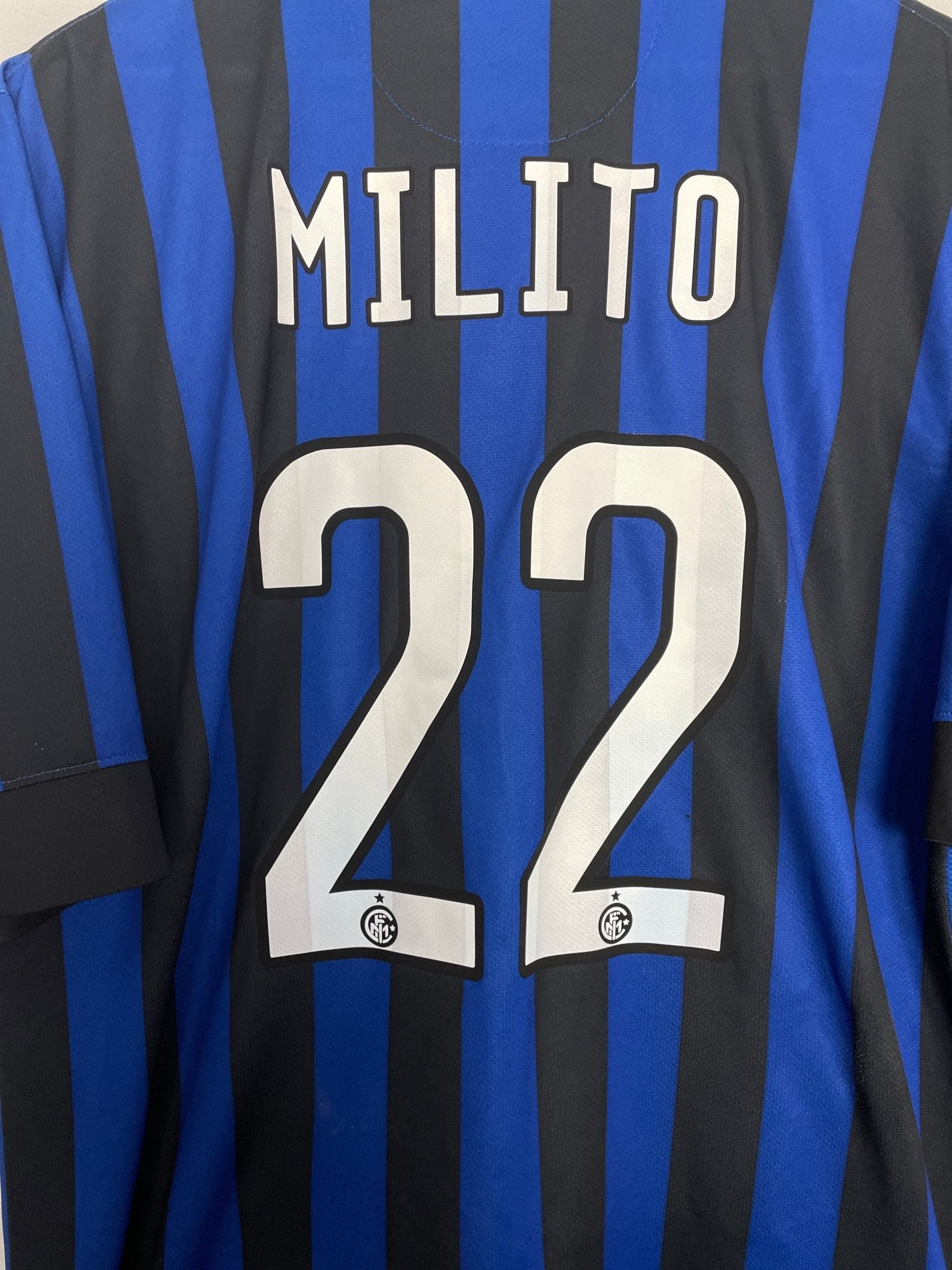 Shop 2011/12 INTER MILAN MILITO #22 HOME SHIRT (XXL) NIKE, classic football shirts, vintage football shirts & retro soccer jerseys at Cult Kits