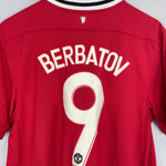 Shop 2011/12 MANCHESTER UNITED BERBATOV #9 E/L HOME SHIRT (M) NIKE, classic football shirts, vintage football shirts & retro soccer jerseys at Cult Kits