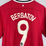 Shop 2011/12 MANCHESTER UNITED BERBATOV #9 E/L HOME SHIRT (M) NIKE, classic football shirts, vintage football shirts & retro soccer jerseys at Cult Kits