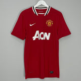 Shop 2011/12 MANCHESTER UNITED CARRICK #16 HOME SHIRT (M) NIKE, classic football shirts, vintage football shirts & retro soccer jerseys at Cult Kits