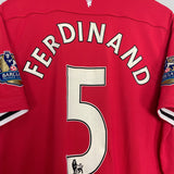 Shop 2011/12 MANCHESTER UNITED FERDINAND #5 HOME SHIRT (L) NIKE, classic football shirts, vintage football shirts & retro soccer jerseys at Cult Kits