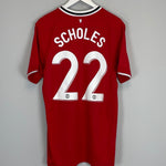 Shop 2011/12 MANCHESTER UNITED SCHOLES #22 HOME SHIRT (L) NIKE, classic football shirts, vintage football shirts & retro soccer jerseys at Cult Kits