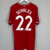 Shop 2011/12 MANCHESTER UNITED SCHOLES #22 HOME SHIRT (L) NIKE, classic football shirts, vintage football shirts & retro soccer jerseys at Cult Kits