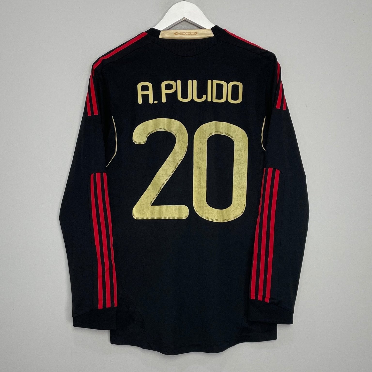 Shop 2011/12 MEXICO A.PULIDO #20 L/S *PLAYER ISSUE* AWAY SHIRT (L) ADIDAS, classic football shirts, vintage football shirts & retro soccer jerseys at Cult Kits