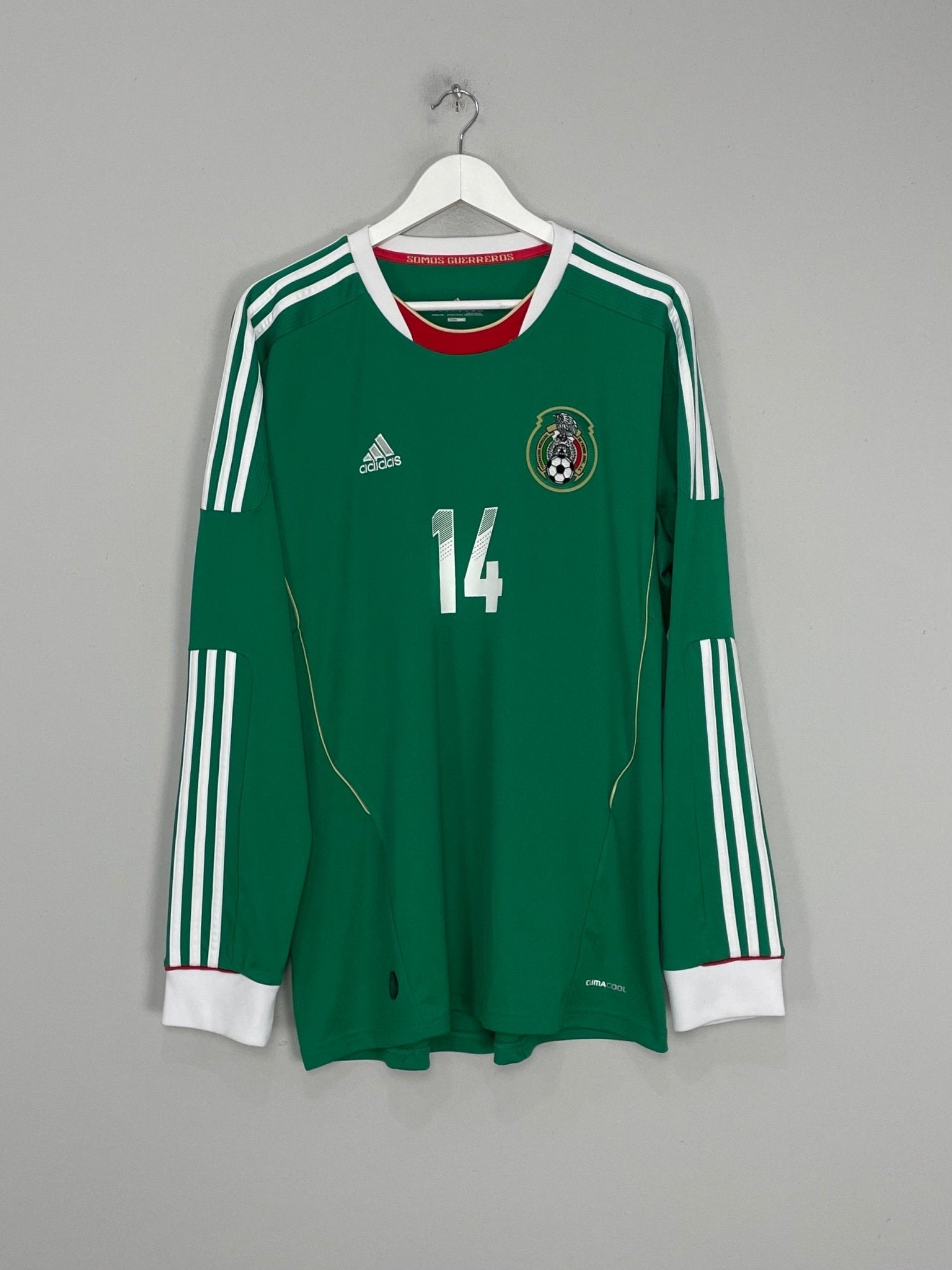Shop 2011/12 MEXICO J.HERNANDEZ #14 L/S HOME SHIRT (XL) ADIDAS, classic football shirts, vintage football shirts & retro soccer jerseys at Cult Kits