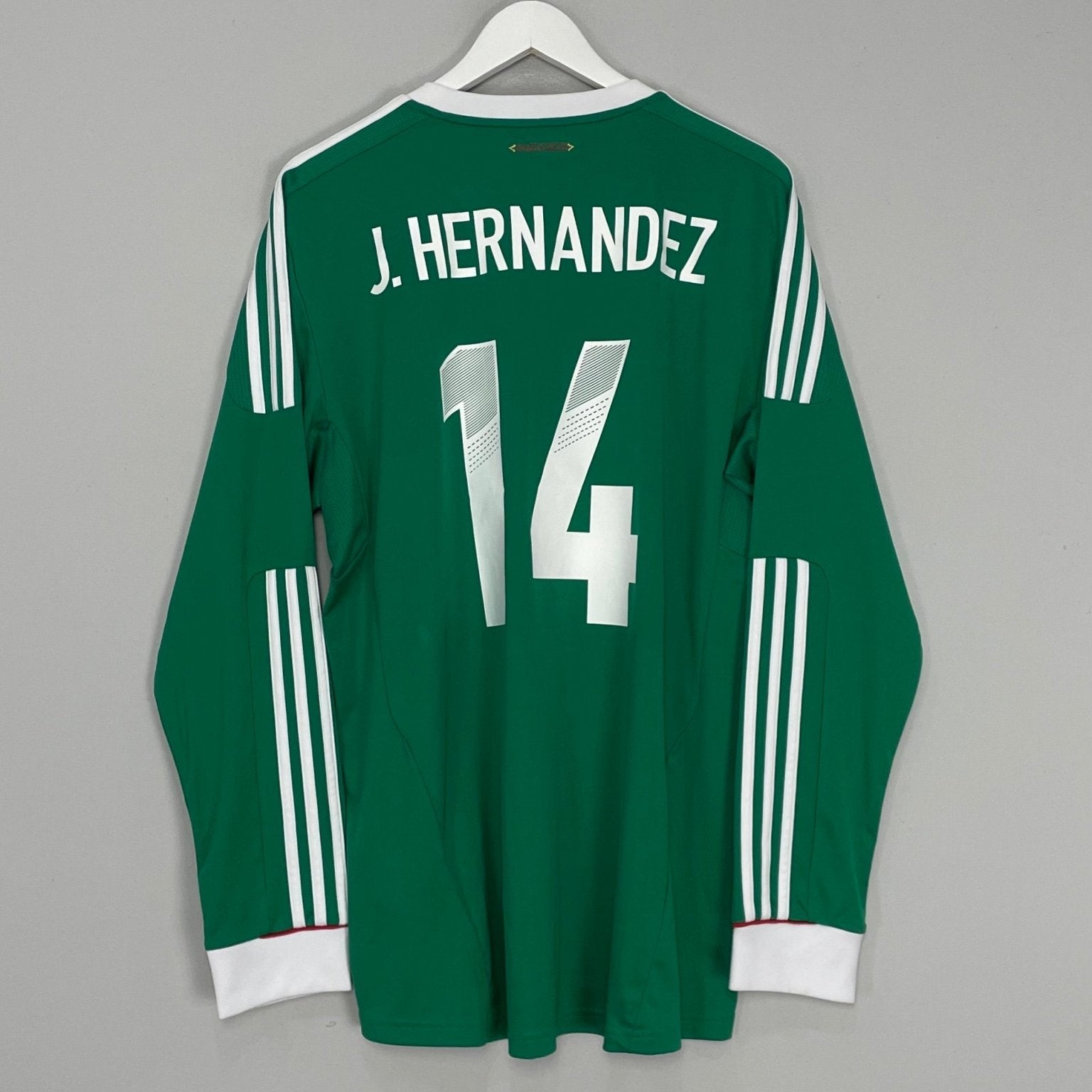 Shop 2011/12 MEXICO J.HERNANDEZ #14 L/S HOME SHIRT (XL) ADIDAS, classic football shirts, vintage football shirts & retro soccer jerseys at Cult Kits