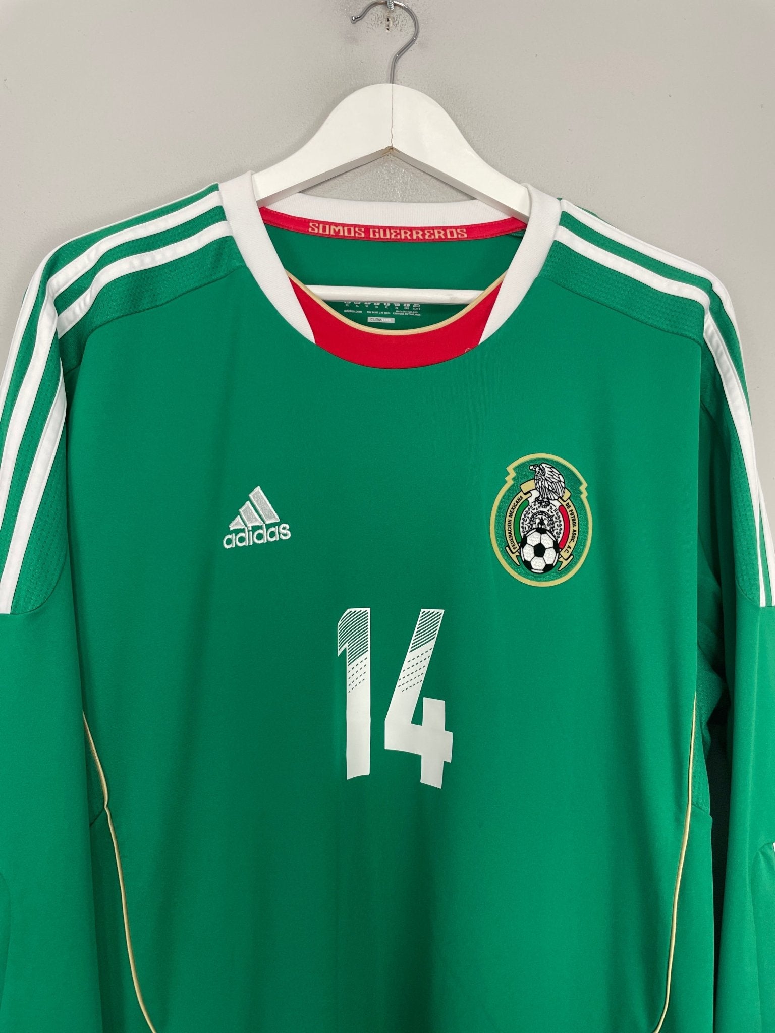 Shop 2011/12 MEXICO J.HERNANDEZ #14 L/S HOME SHIRT (XL) ADIDAS, classic football shirts, vintage football shirts & retro soccer jerseys at Cult Kits