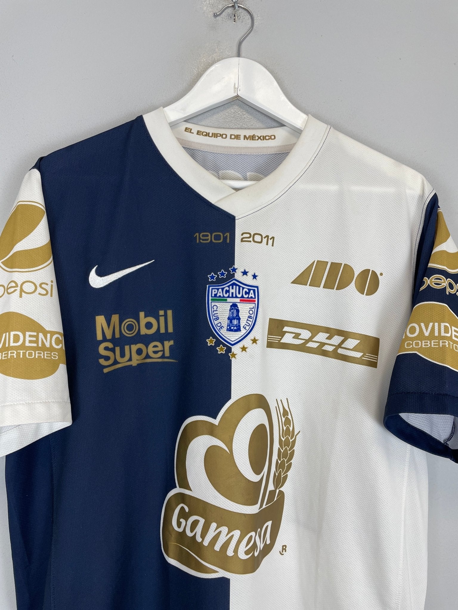 Shop 2011/12 PACHUCA 110 YEAR HOME SHIRT (L) NIKE, classic football shirts, vintage football shirts & retro soccer jerseys at Cult Kits