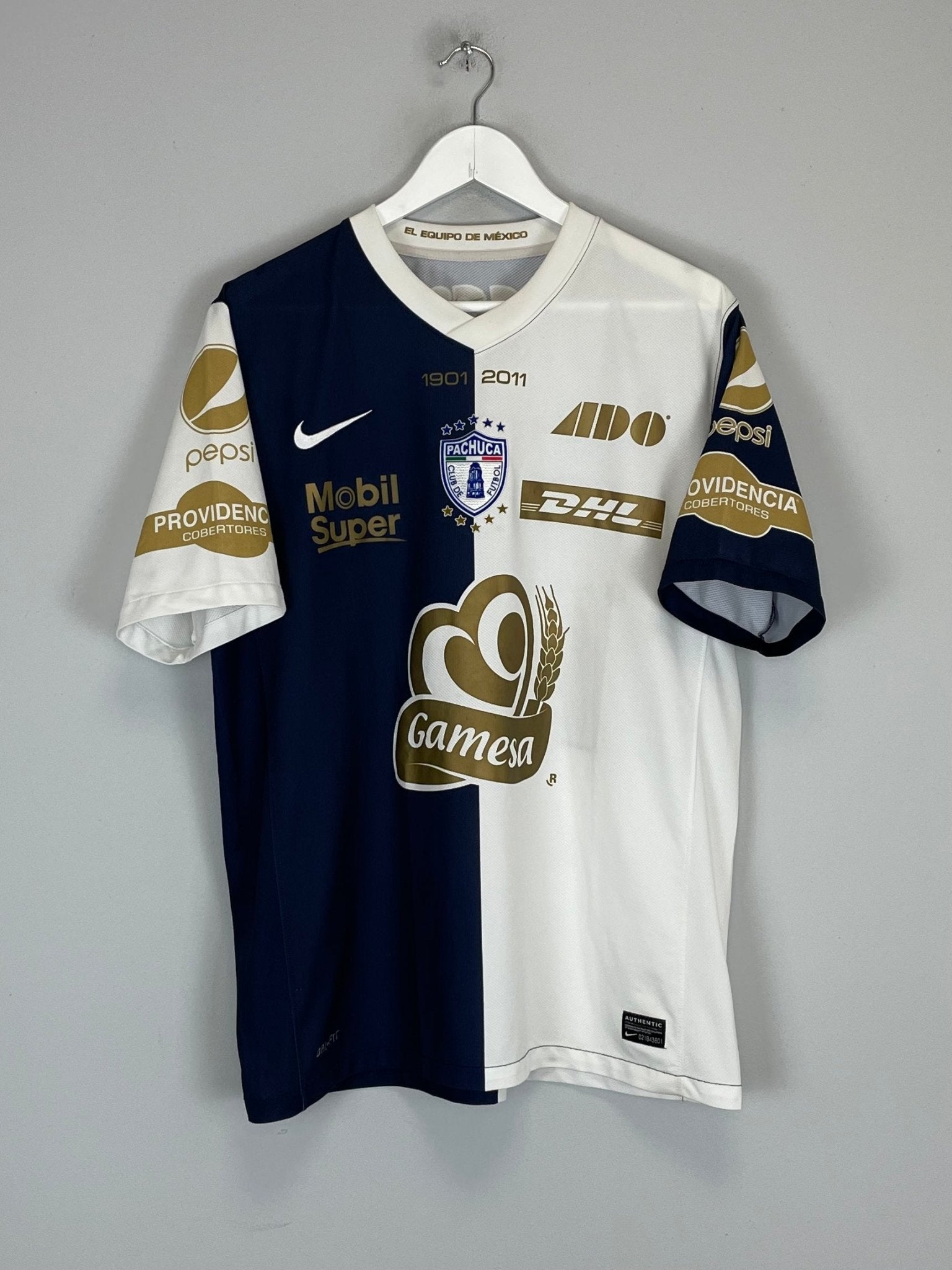 Shop 2011/12 PACHUCA 110 YEAR HOME SHIRT (L) NIKE, classic football shirts, vintage football shirts & retro soccer jerseys at Cult Kits