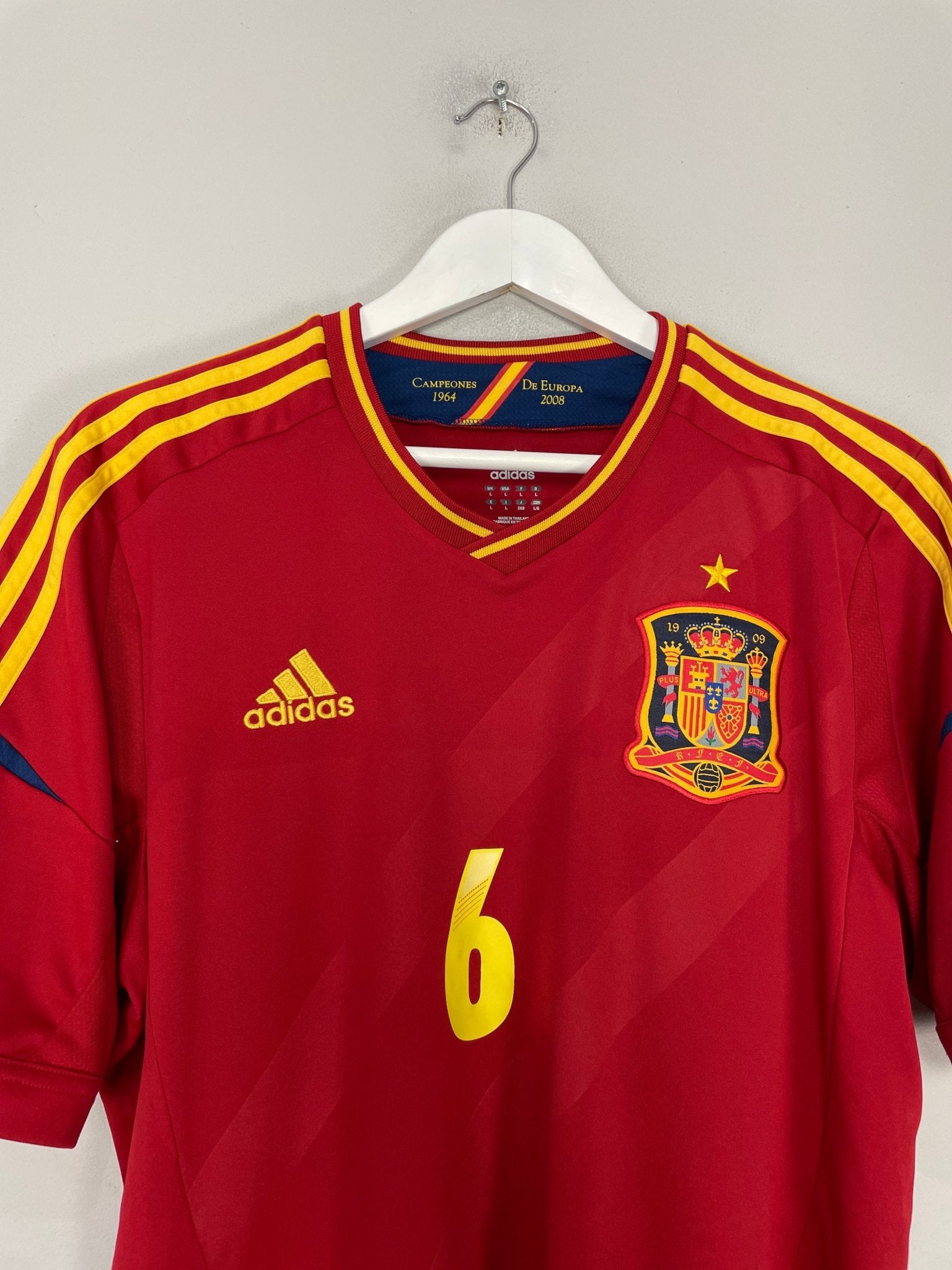 Shop 2011/12 SPAIN A.INIESTA #6 HOME SHIRT (L) ADIDAS, classic football shirts, vintage football shirts & retro soccer jerseys at Cult Kits
