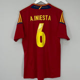 Shop 2011/12 SPAIN A.INIESTA #6 HOME SHIRT (L) ADIDAS, classic football shirts, vintage football shirts & retro soccer jerseys at Cult Kits