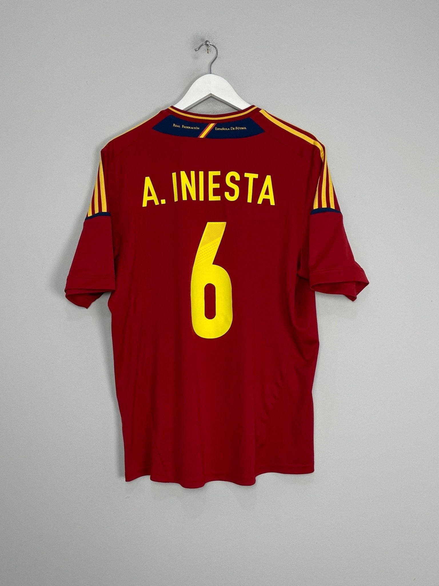 Shop 2011/12 SPAIN A.INIESTA #6 HOME SHIRT (XL) ADIDAS, classic football shirts, vintage football shirts & retro soccer jerseys at Cult Kits