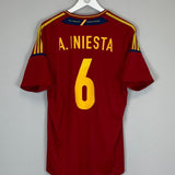 2011/12 SPAIN A.INIESTA 6 HOME SHIRT (XL) ADIDAS - Cult Kits - XL - Buy Vintage Football Shirts, Authentic Retro Football Shirts For Sale, Classic Football Shirts & Soccer Jersey