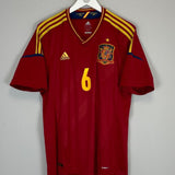 2011/12 SPAIN A.INIESTA 6 HOME SHIRT (XL) ADIDAS - Cult Kits - XL - Buy Vintage Football Shirts, Authentic Retro Football Shirts For Sale, Classic Football Shirts & Soccer Jersey