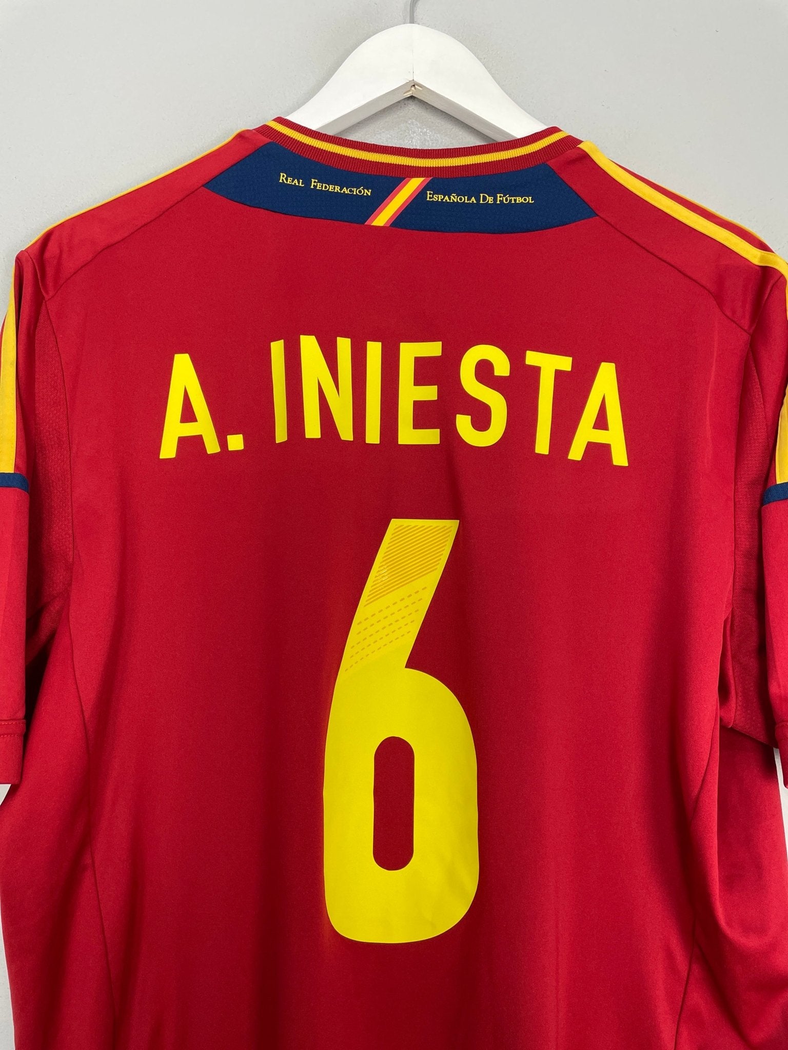 Shop 2011/12 SPAIN A.INIESTA #6 HOME SHIRT (XL) ADIDAS, classic football shirts, vintage football shirts & retro soccer jerseys at Cult Kits