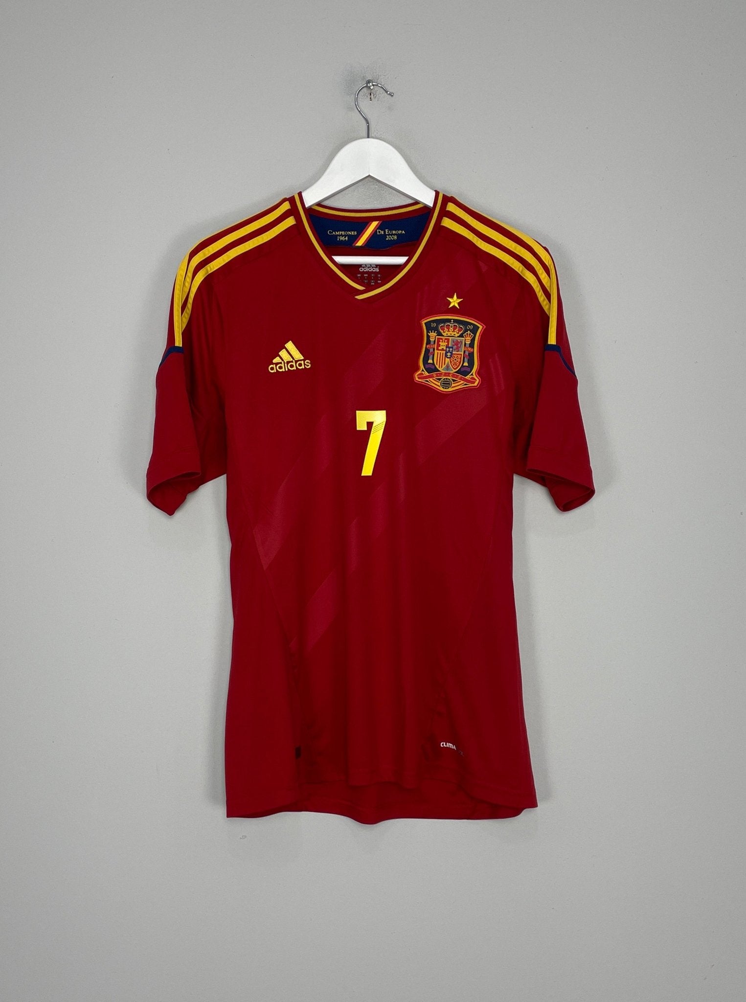 Shop 2011/12 SPAIN DAVID VILLA #7 HOME SHIRT (L) ADIDAS, classic football shirts, vintage football shirts & retro soccer jerseys at Cult Kits