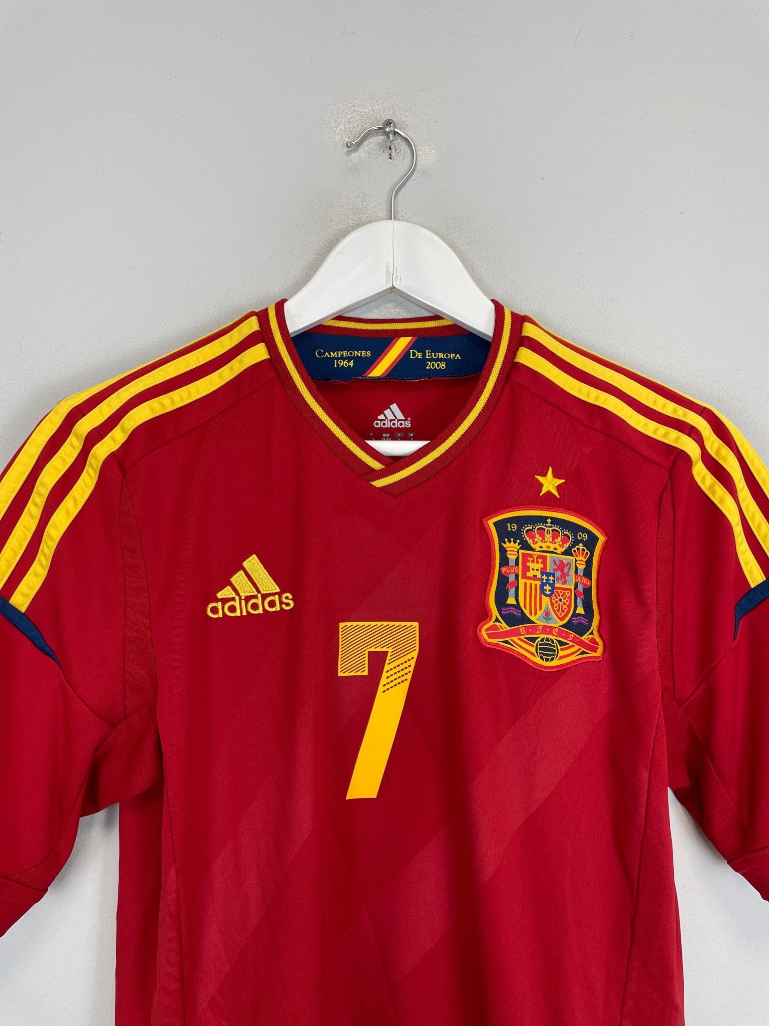 Shop 2011/12 SPAIN DAVID VILLA #7 HOME SHIRT (S) ADIDAS, classic football shirts, vintage football shirts & retro soccer jerseys at Cult Kits