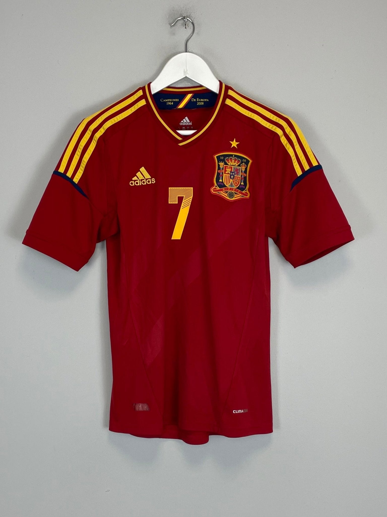 Shop 2011/12 SPAIN DAVID VILLA #7 HOME SHIRT (S) ADIDAS, classic football shirts, vintage football shirts & retro soccer jerseys at Cult Kits
