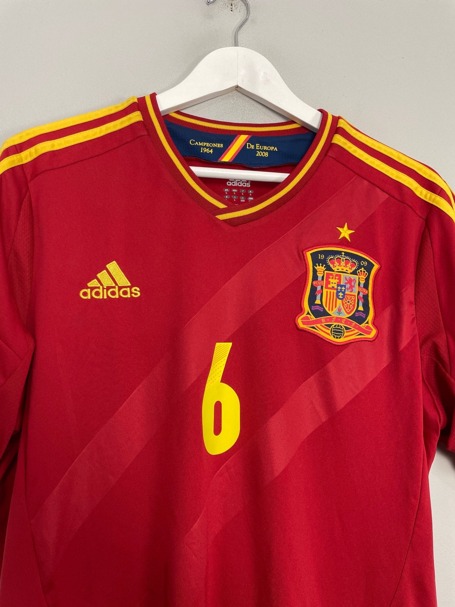 Shop 2011/12 SPAIN INIESTA #6 HOME SHIRT (L) ADIDAS, classic football shirts, vintage football shirts & retro soccer jerseys at Cult Kits