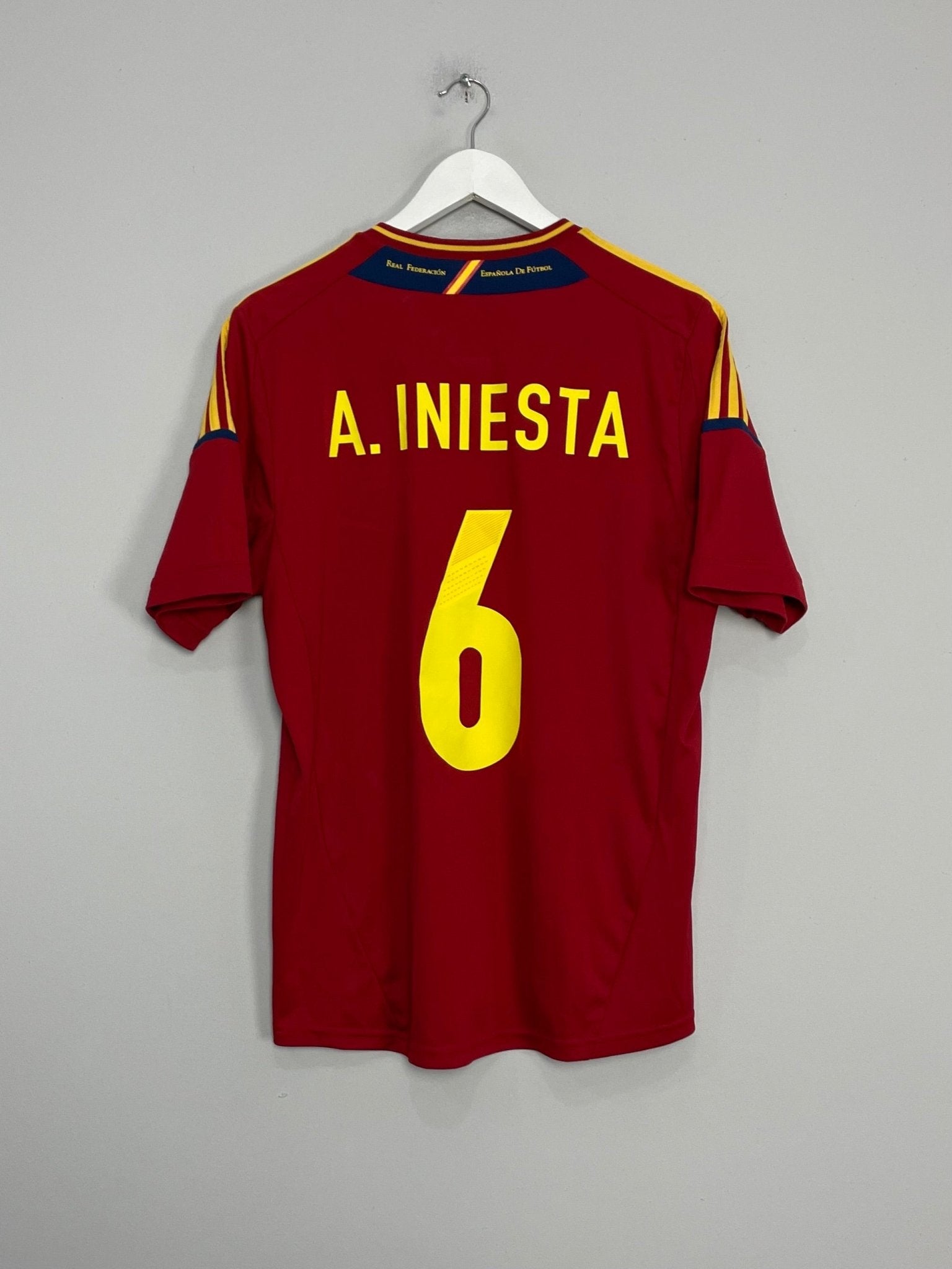 Shop 2011/12 SPAIN INIESTA #6 HOME SHIRT (L) ADIDAS, classic football shirts, vintage football shirts & retro soccer jerseys at Cult Kits