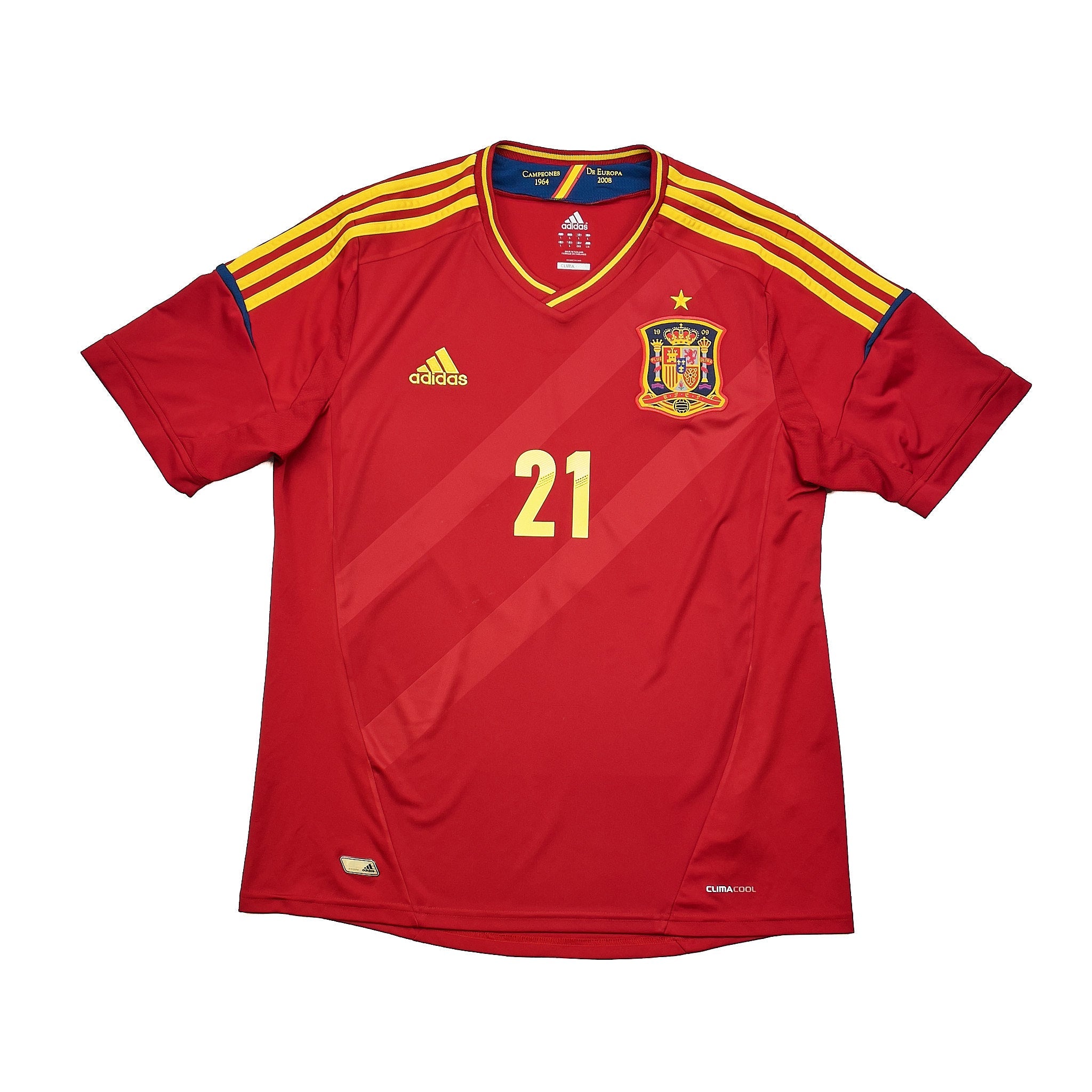 Buy 2011/12 Spain Silva 21 Home Shirt (L) Adidas ~ Free worldwide shipping ~ Authentic Vintage Football Shirts from Cult Kits