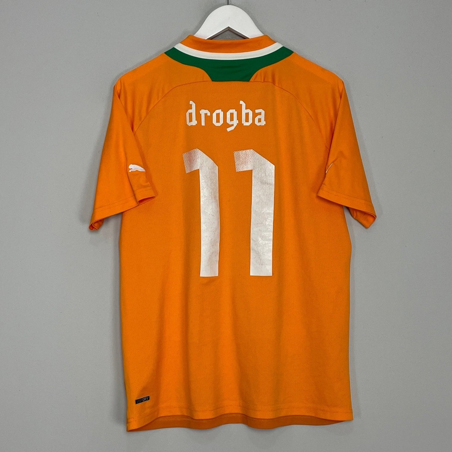 Shop 2011/13 IVORY COAST DROGBA #11 HOME SHIRT (L) PUMA, classic football shirts, vintage football shirts & retro soccer jerseys at Cult Kits