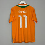 Shop 2011/13 IVORY COAST DROGBA #11 HOME SHIRT (L) PUMA, classic football shirts, vintage football shirts & retro soccer jerseys at Cult Kits