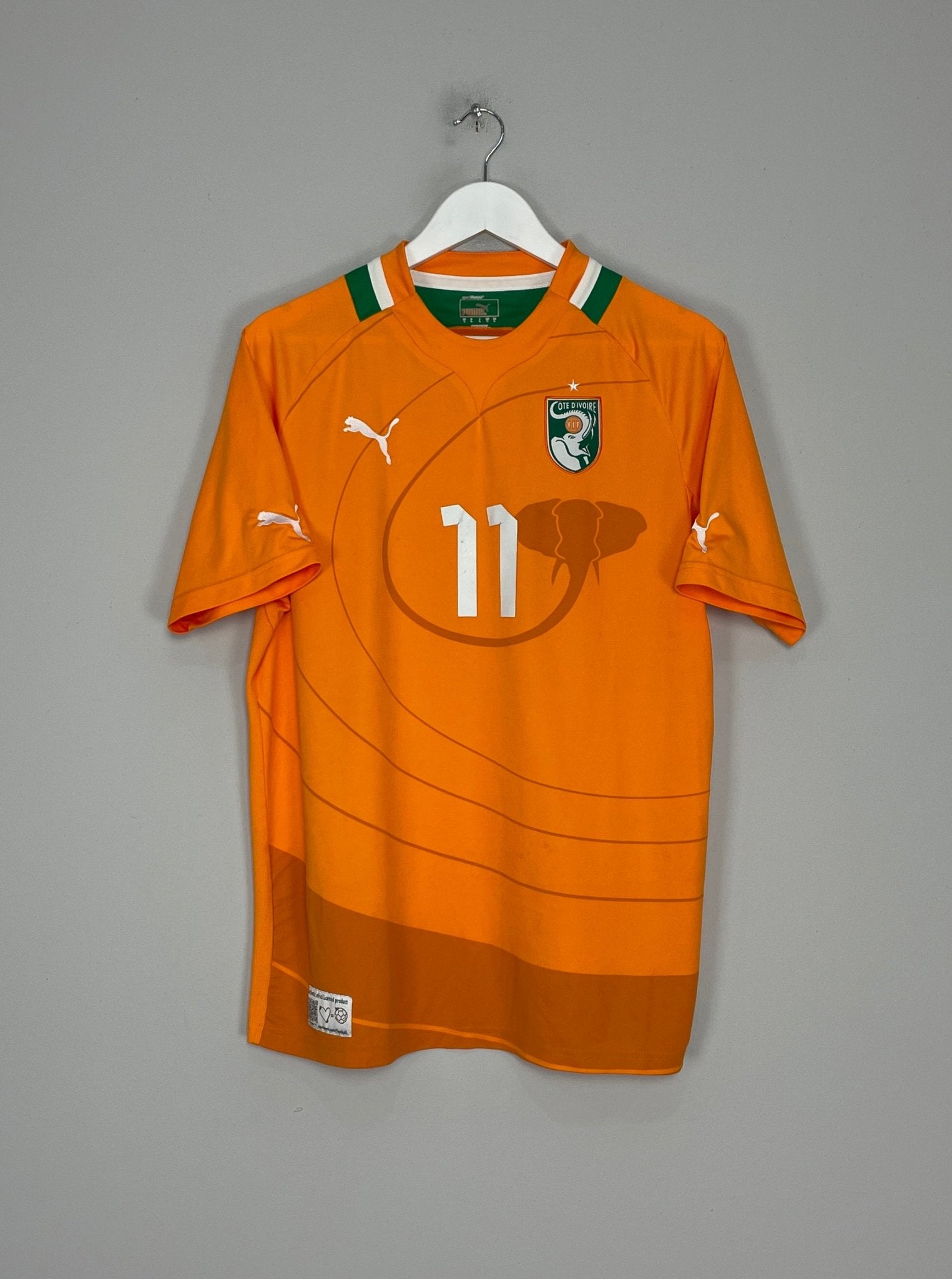 Shop 2011/13 IVORY COAST DROGBA #11 HOME SHIRT (L) PUMA, classic football shirts, vintage football shirts & retro soccer jerseys at Cult Kits