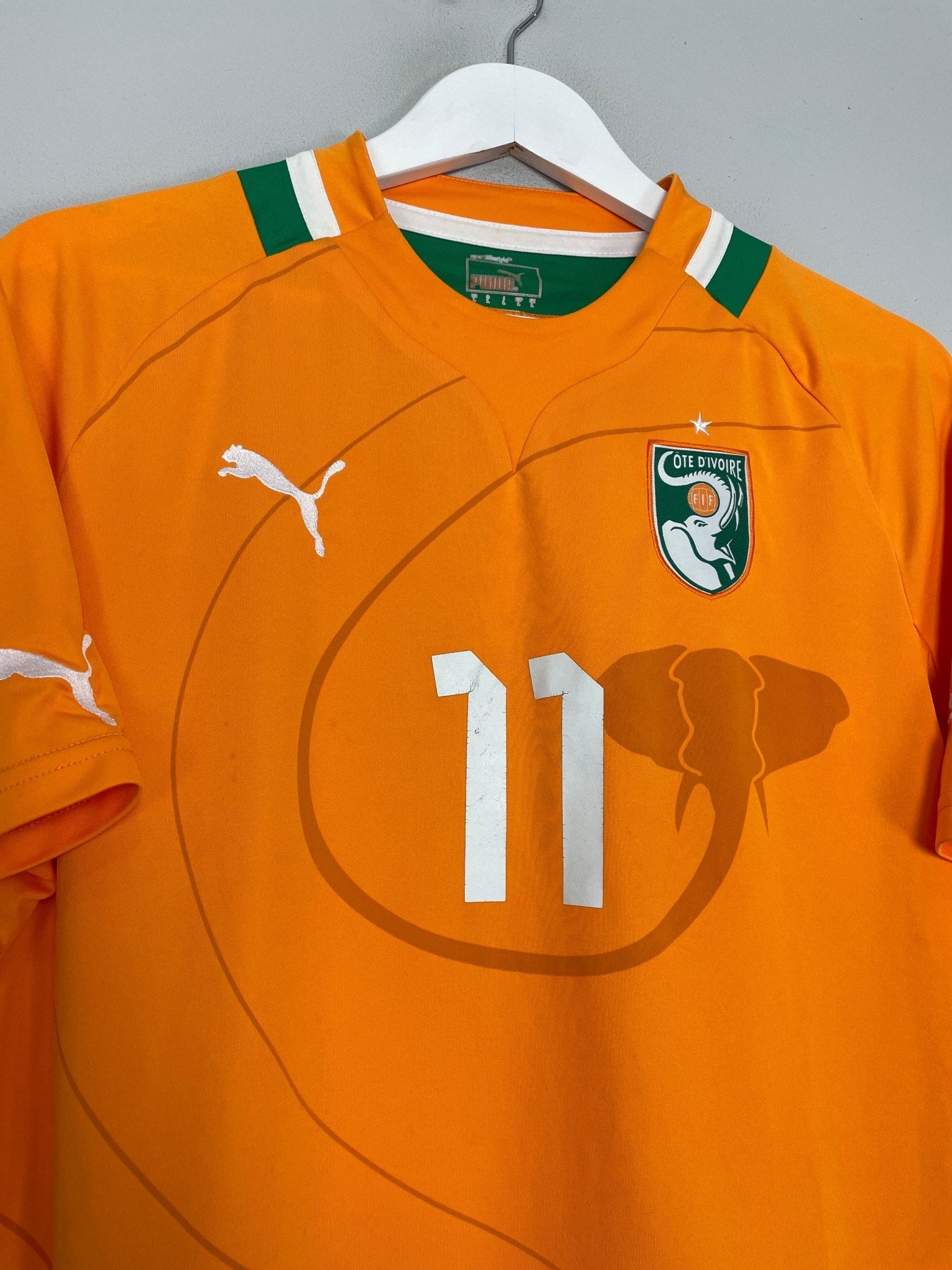 Shop 2011/13 IVORY COAST DROGBA #11 HOME SHIRT (L) PUMA, classic football shirts, vintage football shirts & retro soccer jerseys at Cult Kits