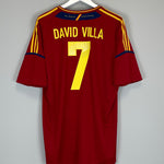 2011/12 SPAIN DAVID VILLA #7 HOME SHIRT (XL) ADIDAS CLASSIC FOOTBALL SHIRTS