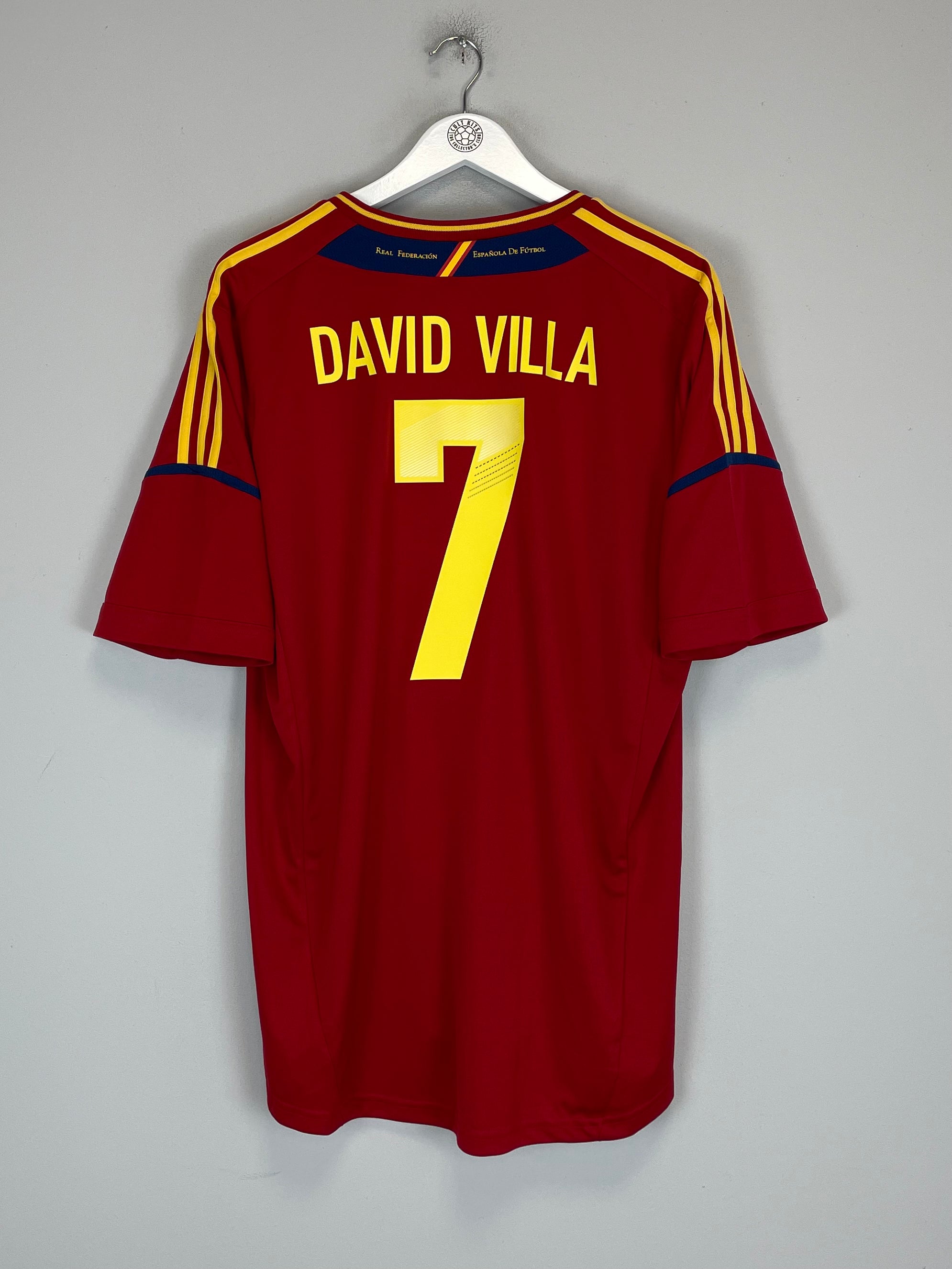 2011/12 SPAIN DAVID VILLA #7 HOME SHIRT (XL) ADIDAS