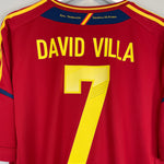 2011/12 SPAIN DAVID VILLA #7 HOME SHIRT (XL) ADIDAS BACK FLAG RED YELLOW LA ROJA