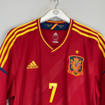 2011/12 SPAIN DAVID VILLA #7 HOME SHIRT (XL) ADIDAS BADGE FLAG LOGO EMBLEM CREST STRIPES 