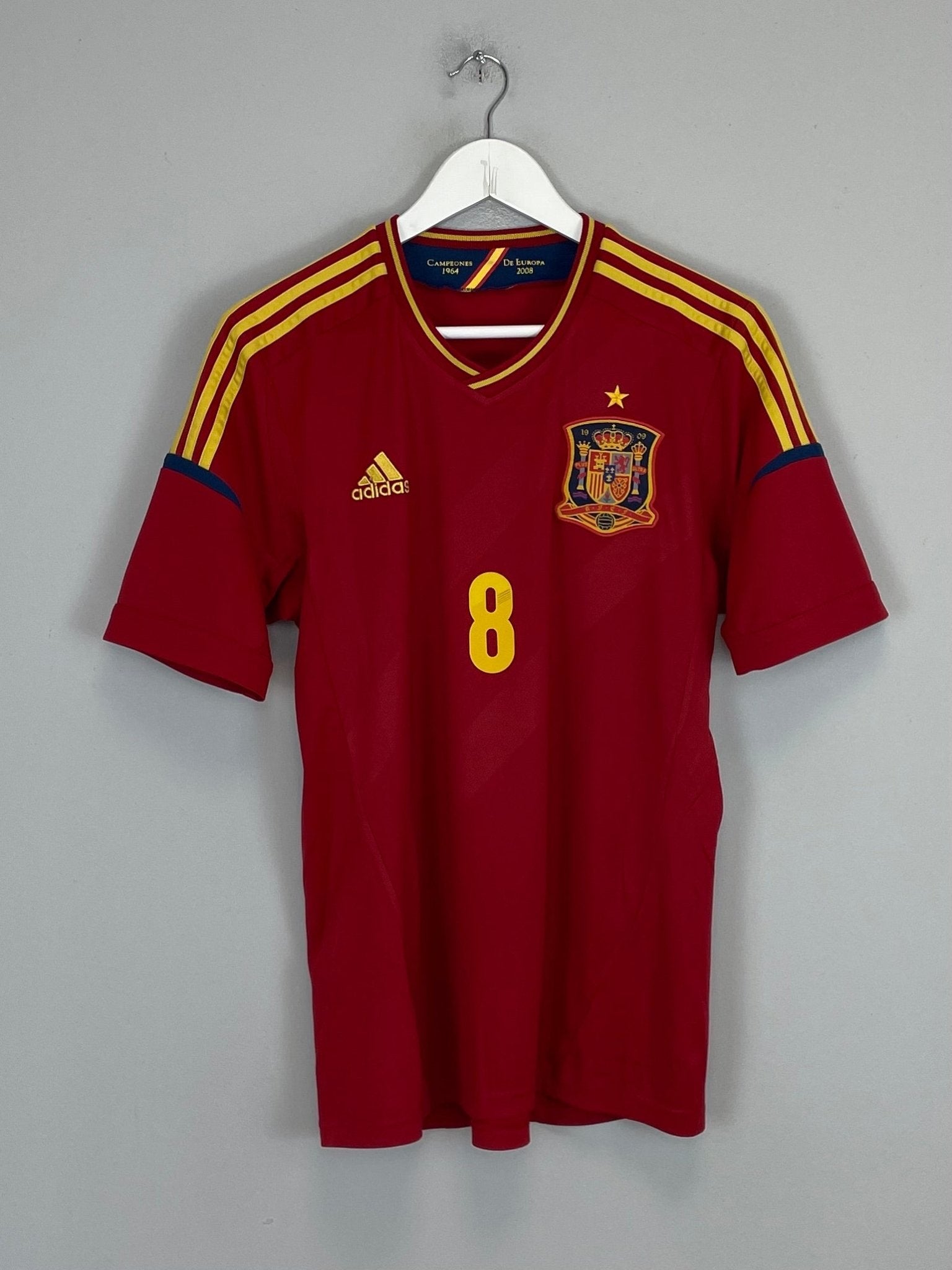 Shop 2012 SPAIN XAVI #8 HOME SHIRT (M) ADIDAS, classic football shirts, vintage football shirts & retro soccer jerseys at Cult Kits