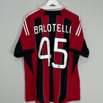 Shop 2012/13 AC MILAN BALOTELLI #45 HOME SHIRT (L) ADIDAS, classic football shirts, vintage football shirts & retro soccer jerseys at Cult Kits