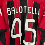 Shop 2012/13 AC MILAN BALOTELLI #45 HOME SHIRT (L) ADIDAS, classic football shirts, vintage football shirts & retro soccer jerseys at Cult Kits