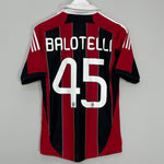 Shop 2012/13 AC MILAN BALOTELLI #45 HOME SHIRT (S) ADIDAS, classic football shirts, vintage football shirts & retro soccer jerseys at Cult Kits